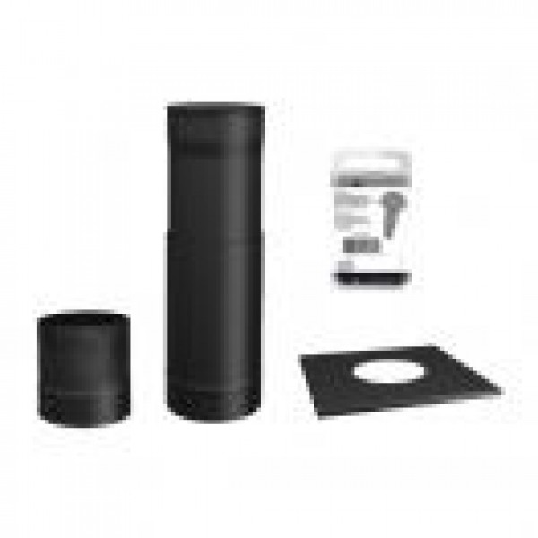 6''Ø BLACK SINGLE WALL PIPE KIT - TO THE CEILING