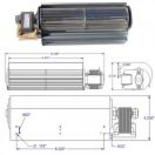 CROSSFLOW BLOWER SINGLE CAGE 130 CFM 115V-60Hz-56W