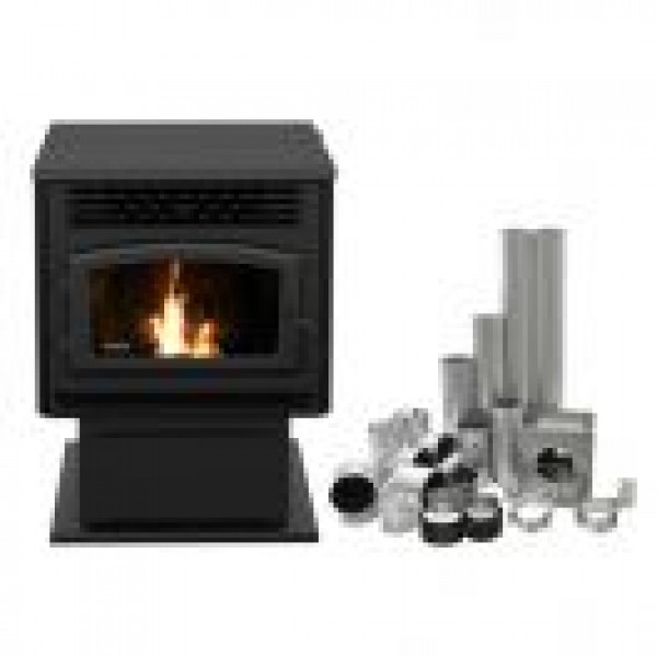 ECO-55 PELLET STOVE WITH 4" BASEMENT VENTING KIT