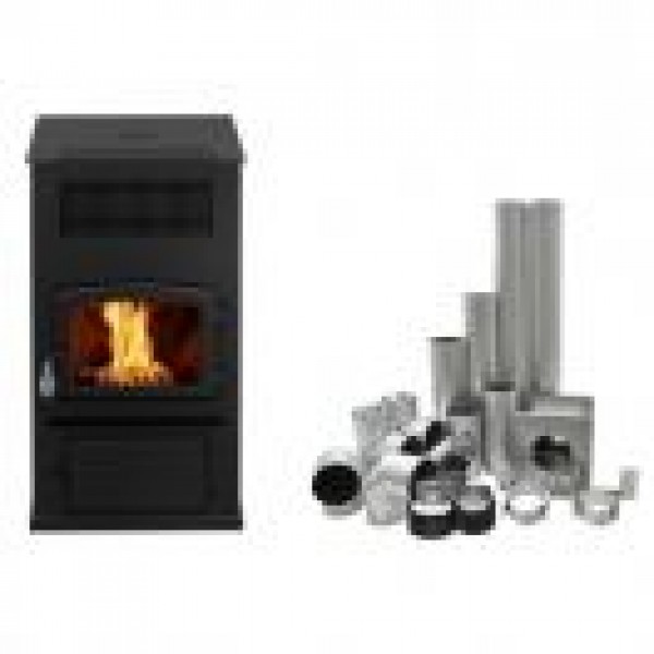 ECO-65 PELLET STOVE WITH BASEMENT VENTING KIT