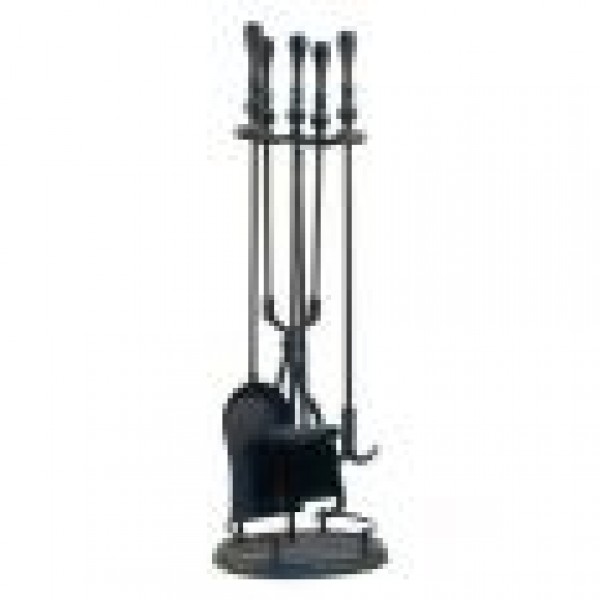 FIREPLACE TOOLSET 5 PIECE LARGE - ALL BLACK