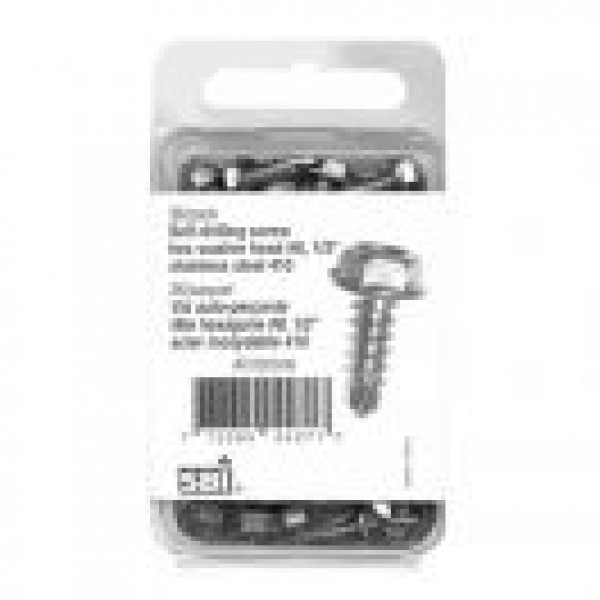 SELF-TAPPING STAINLESS SCREW HEX WASHER HEAD #8 X 1/2" (36/PACK)