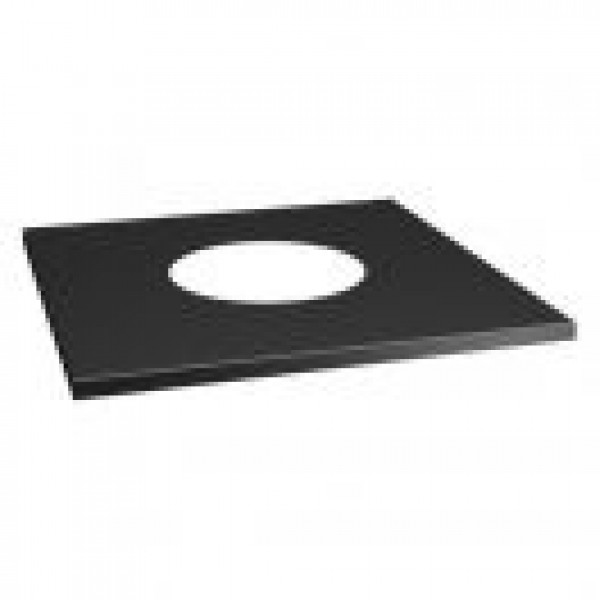 SQUARE WALL TRIM COLLAR SINGLE WALL BLACK - 6''Ø