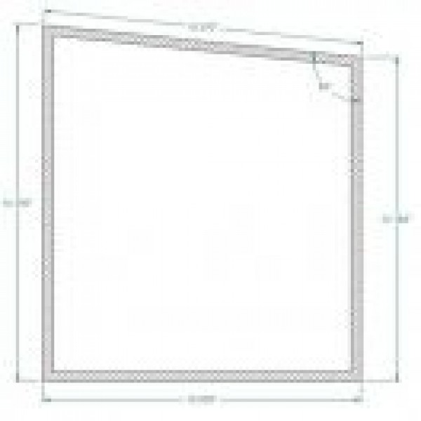 VITRE DE REMPLACEMENT DROITE AVEC CORDON 12" X 13 3/16" X 14 1/2"