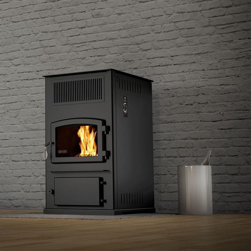 ECO65 PELLET STOVE WITH BASEMENT VENTING KIT My Fireplace Products