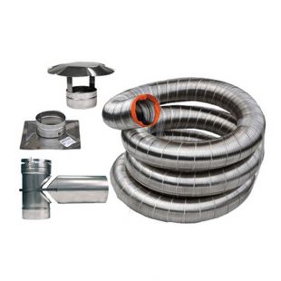 4"Ø X 25' VORTEX STAINLESS FLEX LINER KIT FOR APPLIANCE 