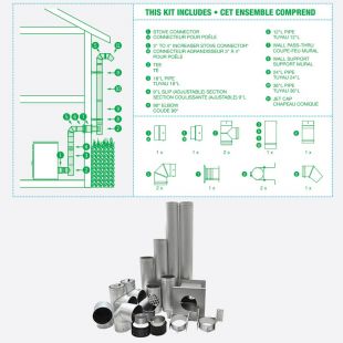 4" VORTEX PELLET VENT BASEMENT KIT 