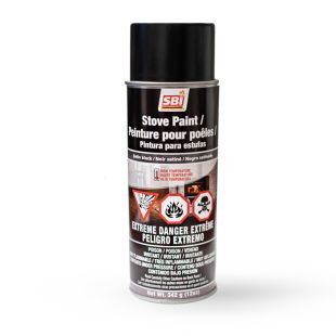 SATIN BLACK STOVE PAINT - 342 g (12oz) AEROSOL 