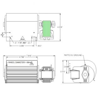 CROSSFLOW BLOWER 115V-60Hz-39W 100 CFM 