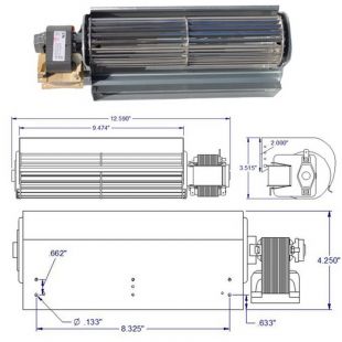 CROSSFLOW BLOWER SINGLE CAGE 130 CFM 115V-60Hz-56W 