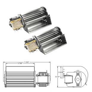 FIREPLACE DOUBLE CAGE BLOWER WITH THERMODISC 