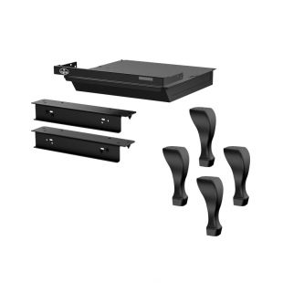 BLACK CAST IRON TRADITIONAL LEGS WITH ASH DRAWER 