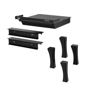 BLACK CAST IRON STRAIGHT LEGS WITH ASH DRAWER 