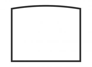 ARCHED GLASS WITH GASKET 15 1/2''W X 12 5/8''H 